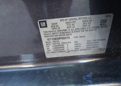 2015 GMC Sierra 2500Hd Denali из США, поврежденный, VIN 1GT120E80FF659179